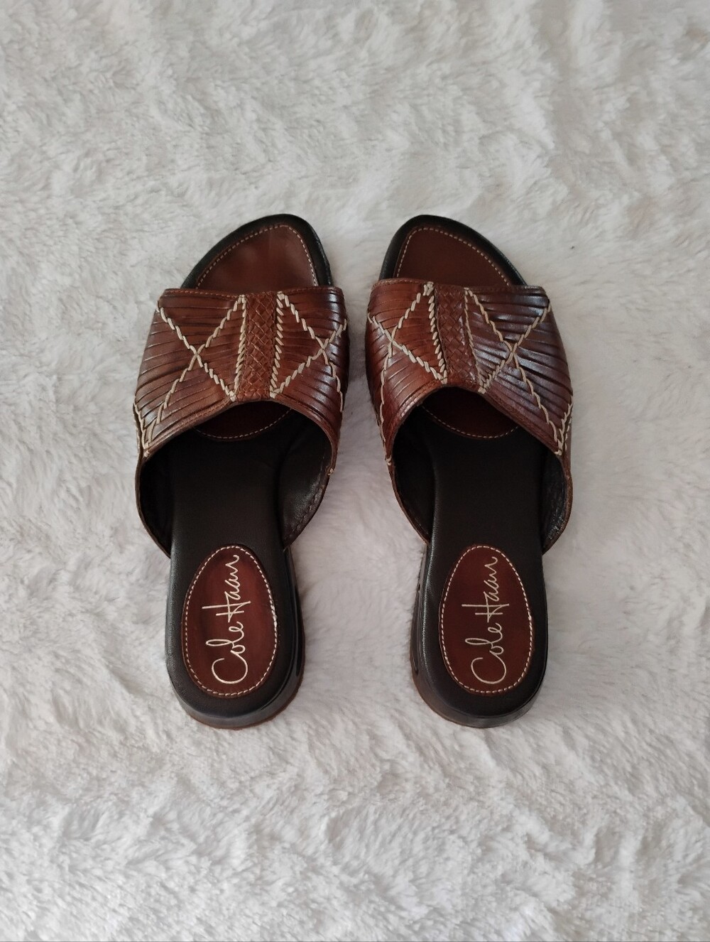 Cole Haan Brown Nike Air Slide Sandals - Picture 2 of 6